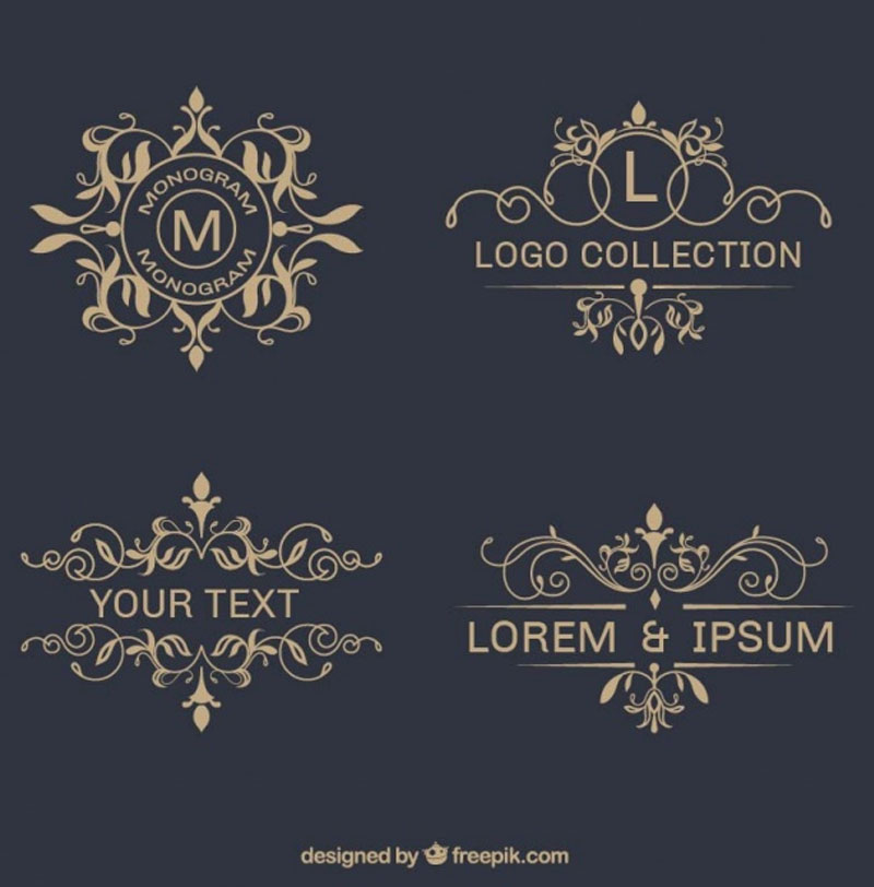 Pack of elegant ornamental logos