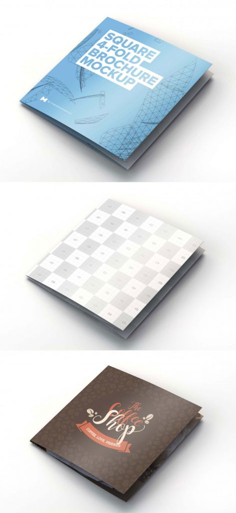 Download Square 4-Fold Brochure Mockup